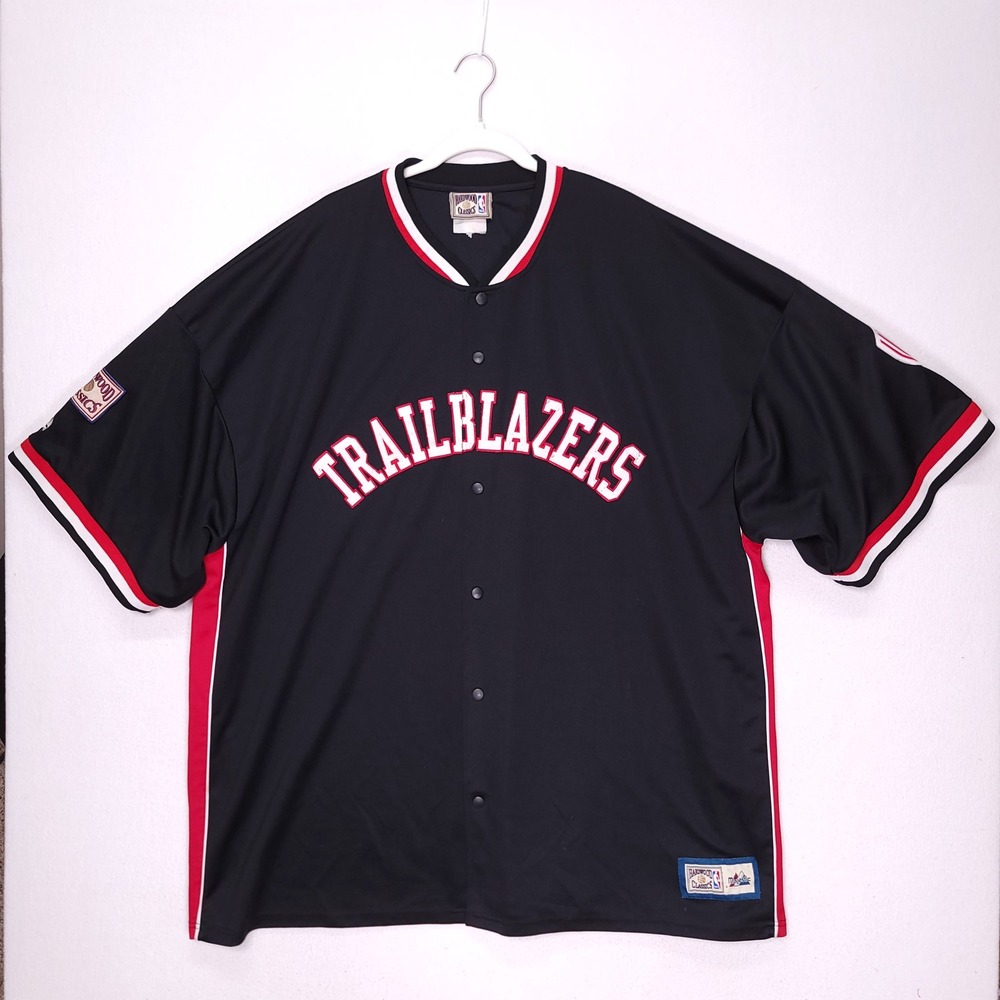 Majestic Portland Trail Blazers Hardwood Classics Snap Front Jersey Mens 3XL